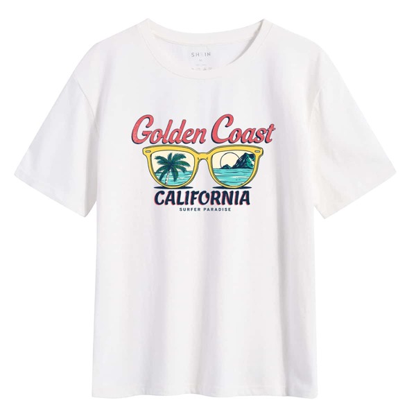 

Palm Tree & Letter Graphic Tee, White