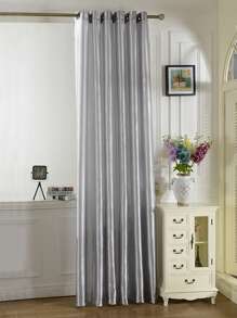 1 件纯色轻质窗帘，保护隐私，隔热减光，顶部孔眼设计，适用于卧室、阳台、客厅装饰 - 灰色 - 查看 2