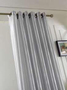 1 件纯色轻质窗帘，保护隐私，隔热减光，顶部孔眼设计，适用于卧室、阳台、客厅装饰 - 灰色 - 查看 6