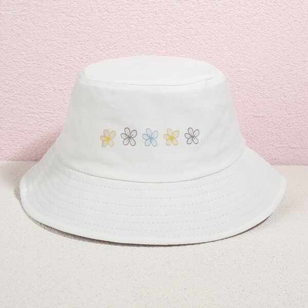 

Floral Print Bucket Hat, White