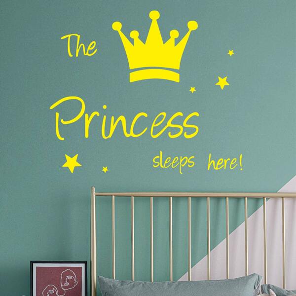 

Kids Crown Print Wall Sticker, Yellow
