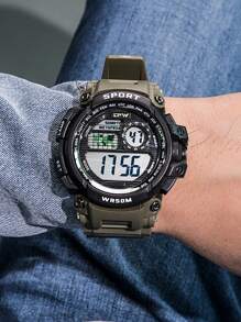 男士防水電子手錶 - 黑色 - 查看 1