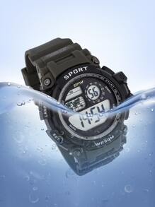 男士防水電子手錶 - 黑色 - 查看 3