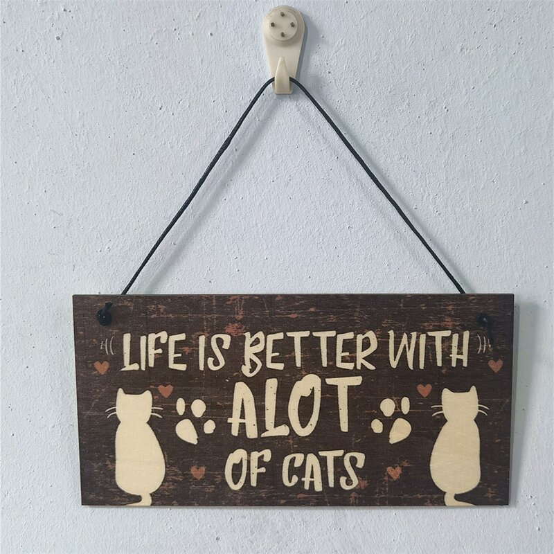 

Cat Print Wooden Wall Hanging, Multicolor