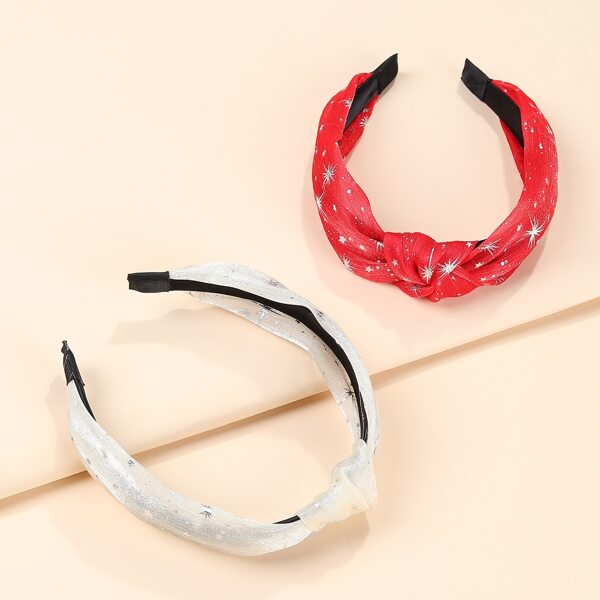 

2pcs Knot Hair Hoop, Multicolor