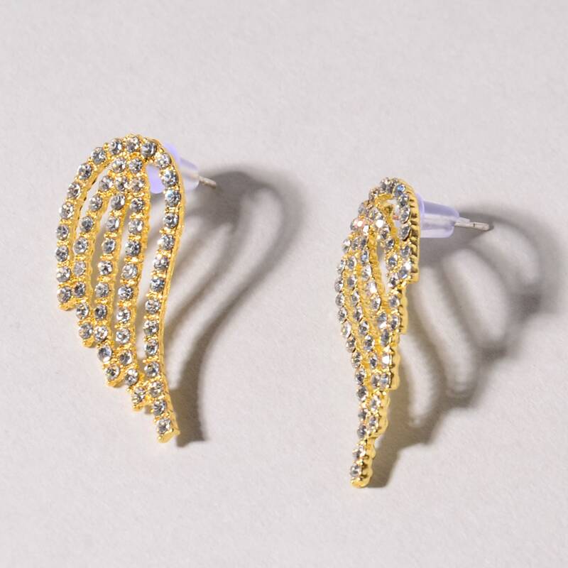 

Rhinestone Wing Stud Earrings, Multicolor
