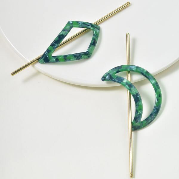 

2sets Geometric Design Hair Pin, Multicolor