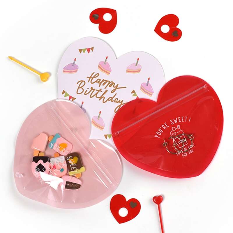 

20pcs Heart Shaped Packing Bag, Multicolor
