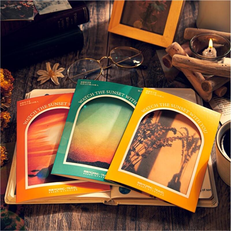 

8sheets Landscape Print Random Sticker, Multicolor