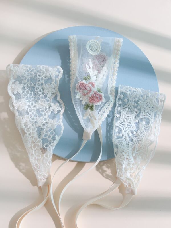 3条少女蕾丝发带