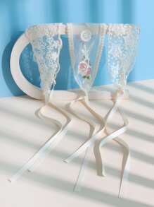 3条少女蕾丝发带 - 米色 - 查看 3