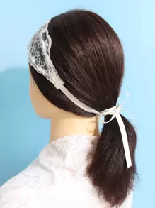 3条少女蕾丝发带 - 米色 - 查看 4