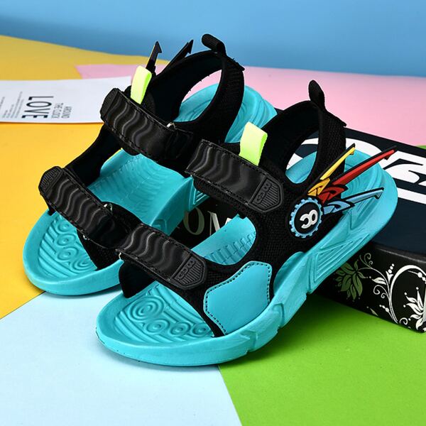 

Boys Two Tone Velcro Strap Sport Sandals, Blue