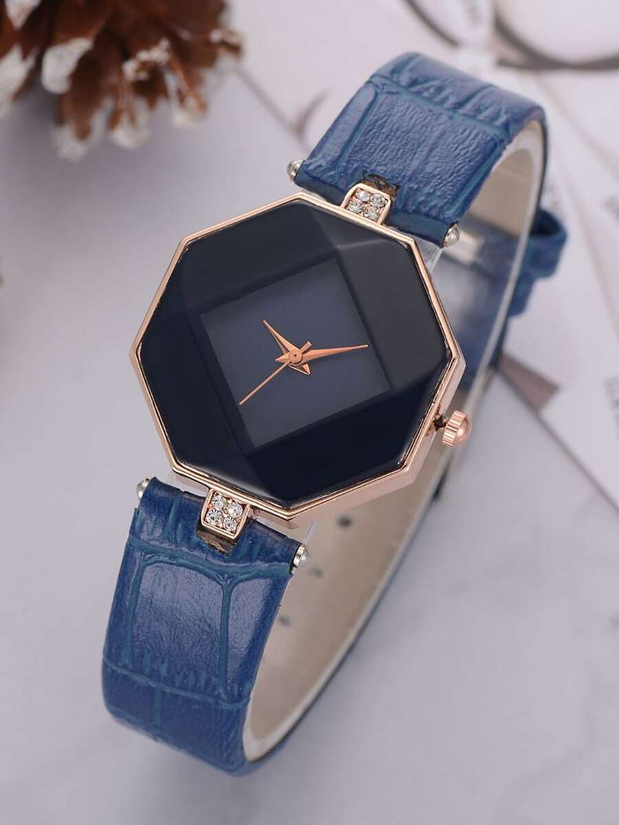 Reloj Azul Casual - Oro rosa - Ver 1