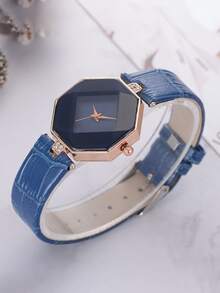 Reloj Azul Casual - Oro rosa - Ver 2