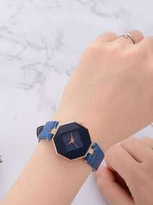 Reloj Azul Casual - Oro rosa - Ver 3