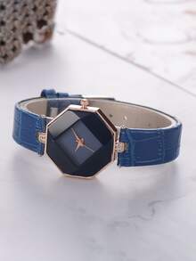 Reloj Azul Casual - Oro rosa - Ver 4