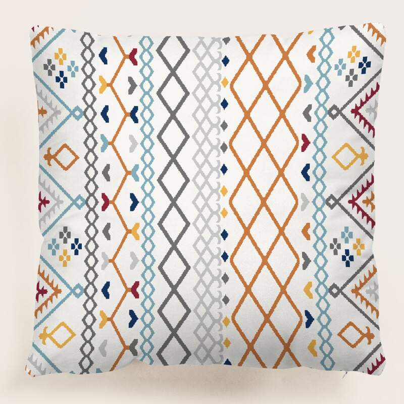 

Geometric Pattern Cushion Cover Without Filler, Multicolor