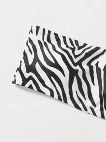Zebra Stripe Bandeau Bikini - Black and White - View 5