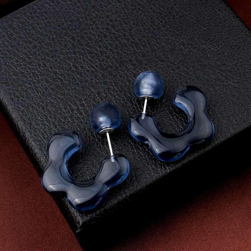 

Clear Hoop Earrings, Blue