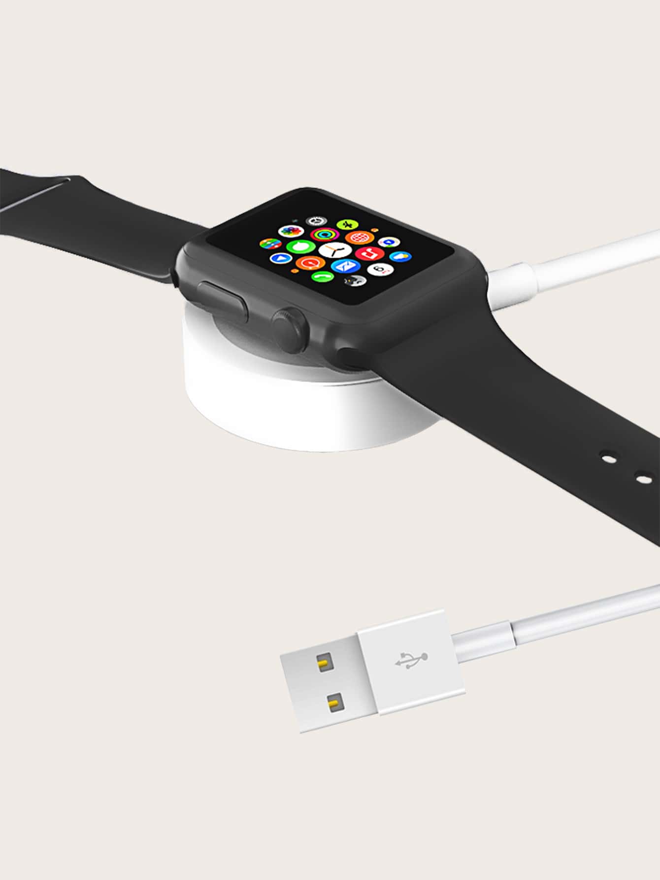 磁性接觸式充電器適用於Apple Watch - 白色 - 查看 1