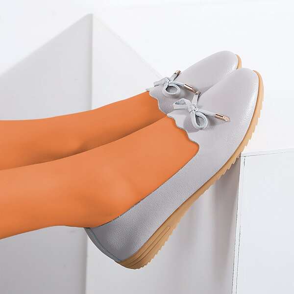

Bow Decor Minimalist Flats, Light grey