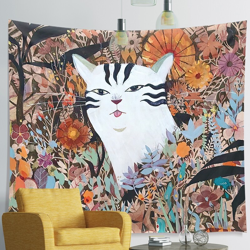 

Cat Print Tapestry, Multicolor
