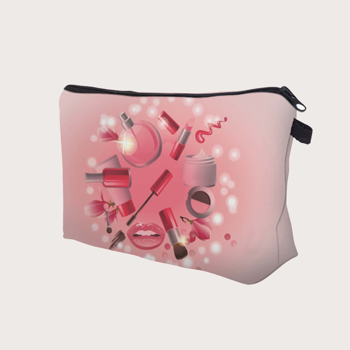 

Cosmetic Graphic Makeup Bag, Baby pink