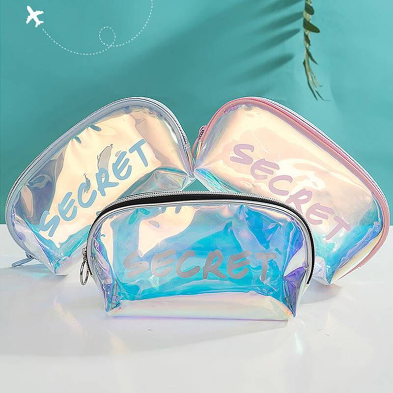 

1pc Random Holographic Travel Storage Bag, Multicolor