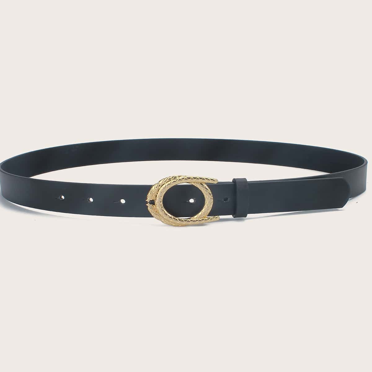 

Serpentine Buckle Belt, Black