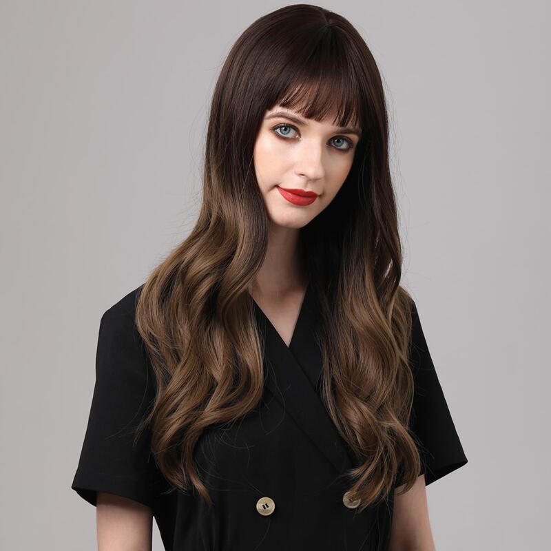 

Ombre Long Curly Wig With Bangs