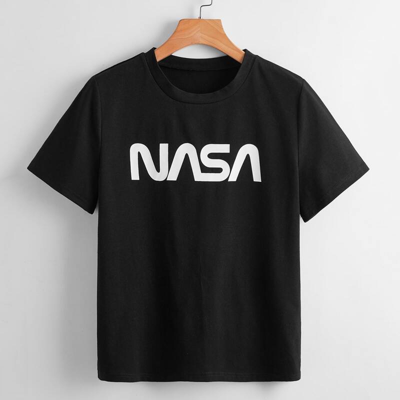 

Letter Print Tee, Black