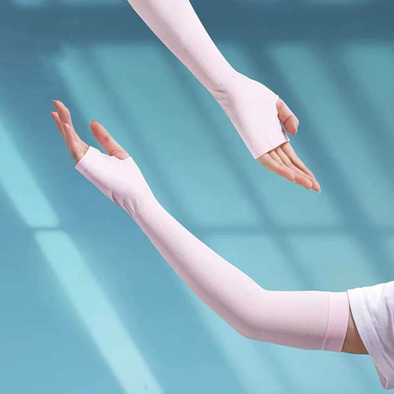 

Solid Fingerless Long Gloves, Baby pink