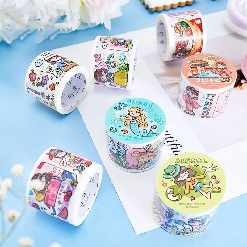 

1roll Cartoon Graphic Random DIY Tape, Multicolor