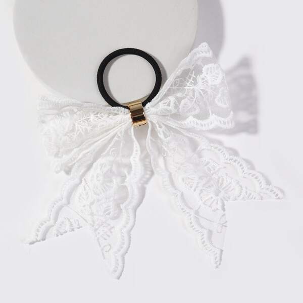 

Bow Decor Hair Tie, White