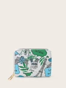 Bolsillo de carta con cremallera con estampado de dibujos animados - Multicolor - Ver 1