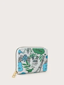 Bolsillo de carta con cremallera con estampado de dibujos animados - Multicolor - Ver 2