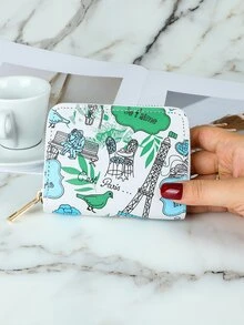 Bolsillo de carta con cremallera con estampado de dibujos animados - Multicolor - Ver 5