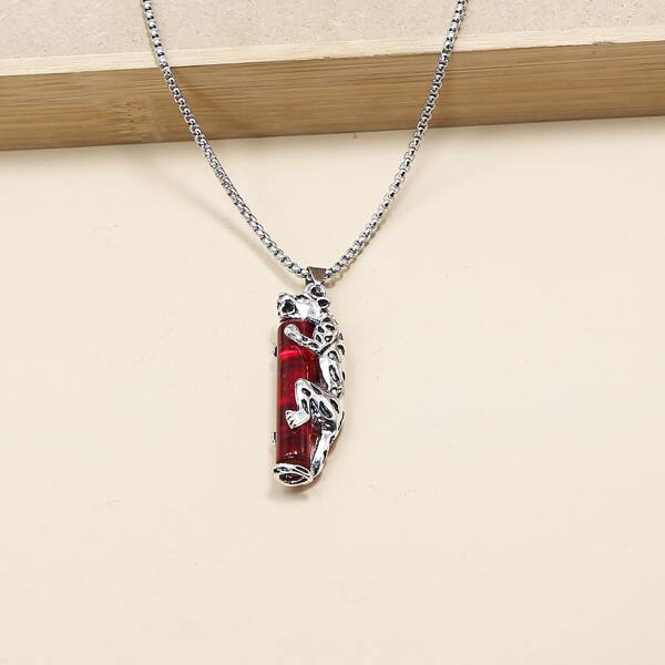 

Men Animal Pendant Necklace, Red