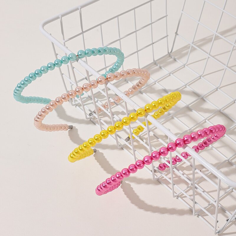 

4pcs Beaded Hair Hoop, Multicolor