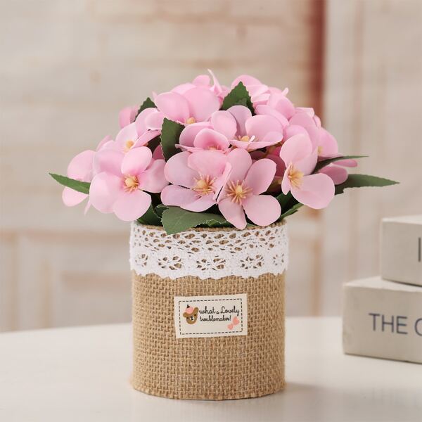 

1pc Artificial Potted Flower, Pink