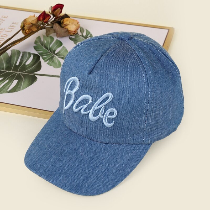 

Letter Graphic Embroidery Baseball Cap, Blue