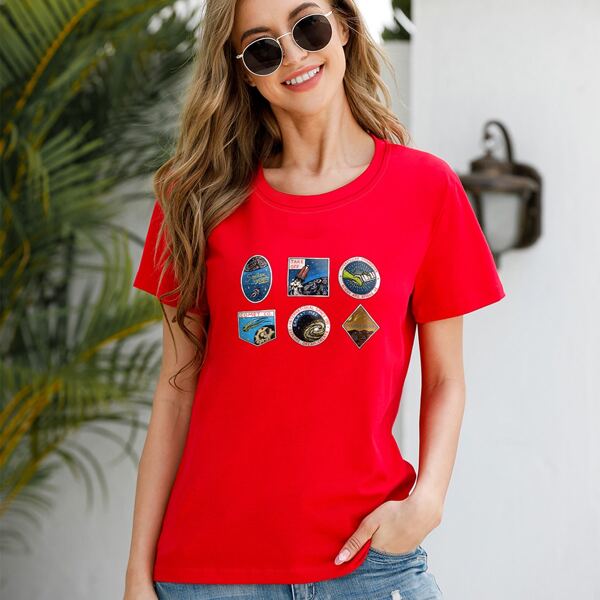 

Slogan & Cartoon Graphic Tee, Red