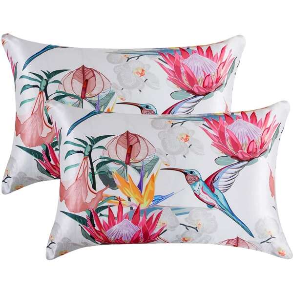 

1pair Flower Print Pillowcase Without Filler, Multicolor