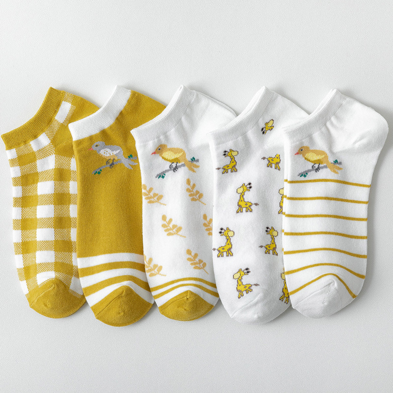 

5pairs Cartoon Graphic Ankle Socks, Multicolor