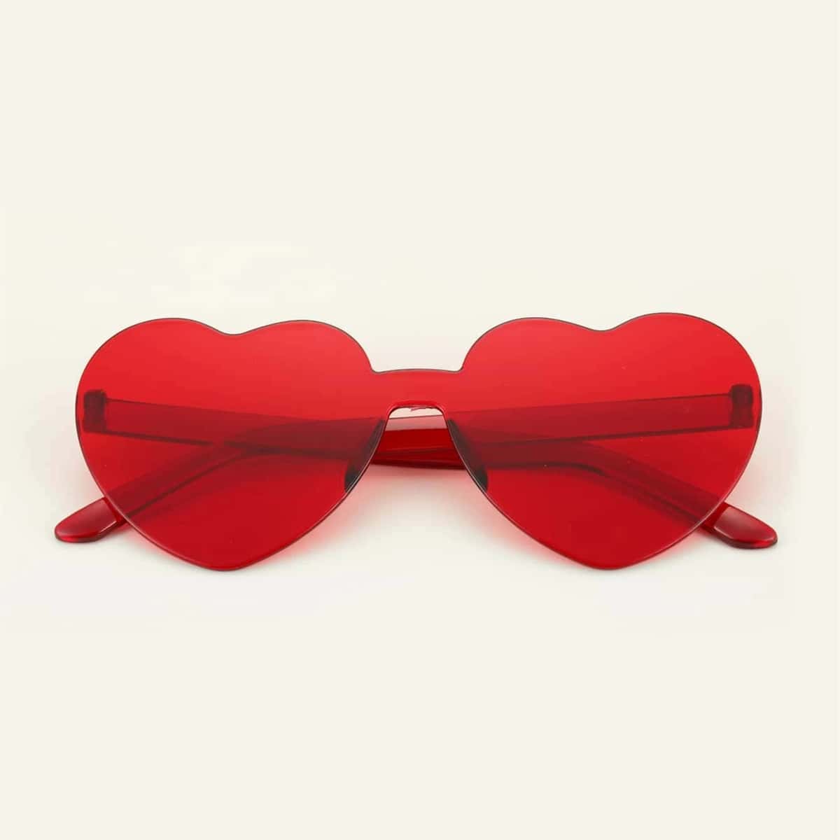 

Heart Shaped Rimless Sunglasses, Red