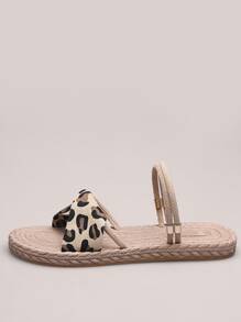 全新夏秋季白色圆头时尚休闲凉鞋，波西米亚风平底沙滩鞋 - 咖啡棕 - 查看 4