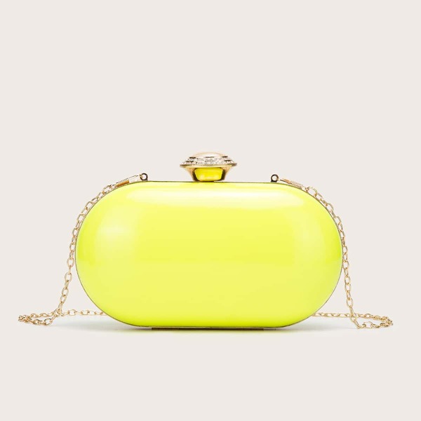 

Neon Yellow Box Clutch Bag