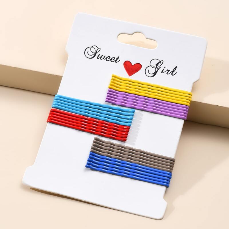 

30pcs Solid Hair Clip, Multicolor