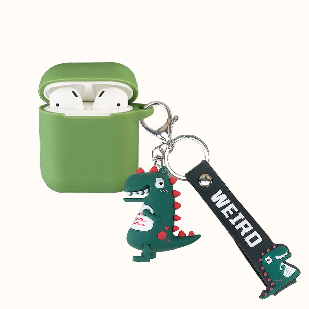 

Cartoon Dinosaur Airpods Case, Green